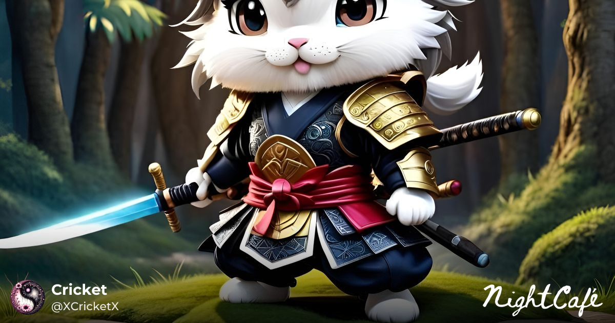 Cute Chibi Samurai Rabbit - Detailed Chibi Rabbit Samurai wi...