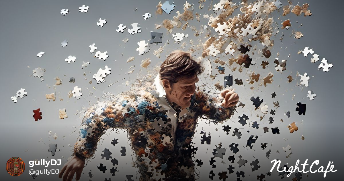 - Exploding Jigsaw Sculpture of Running M...