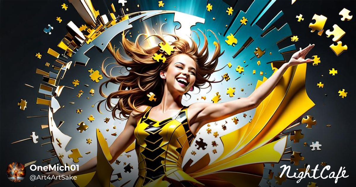 The color yellow - Exploding Jigsaw Puzzle of Joyful Faces