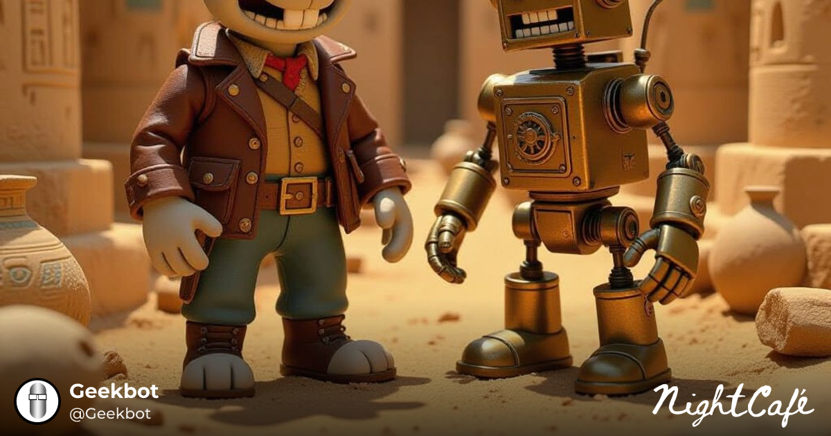 Steampunk Rabbit Archeologist in Claymation Style - AI Art